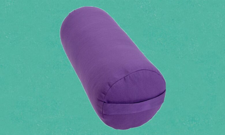 Traversin Yoga Basic Small - 65x15cm, Rembourrage Sarrasin, Housse Coton - Pour Pilates, étirements, Relaxation